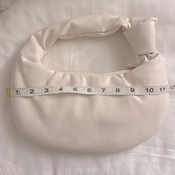 Melie Bianco Alexandra Cream Vegan Leather Top Handle Bag Small - Picture 9 of 9